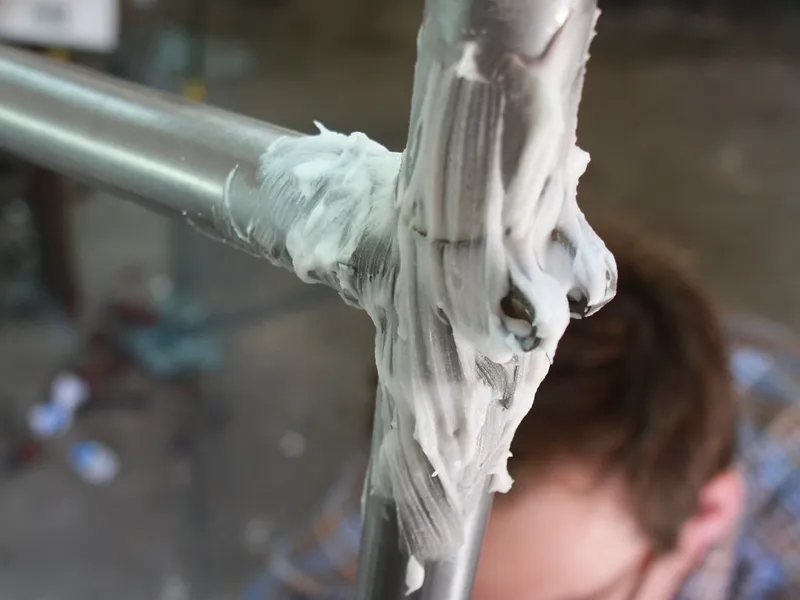 Fluxed seat tube before brazing