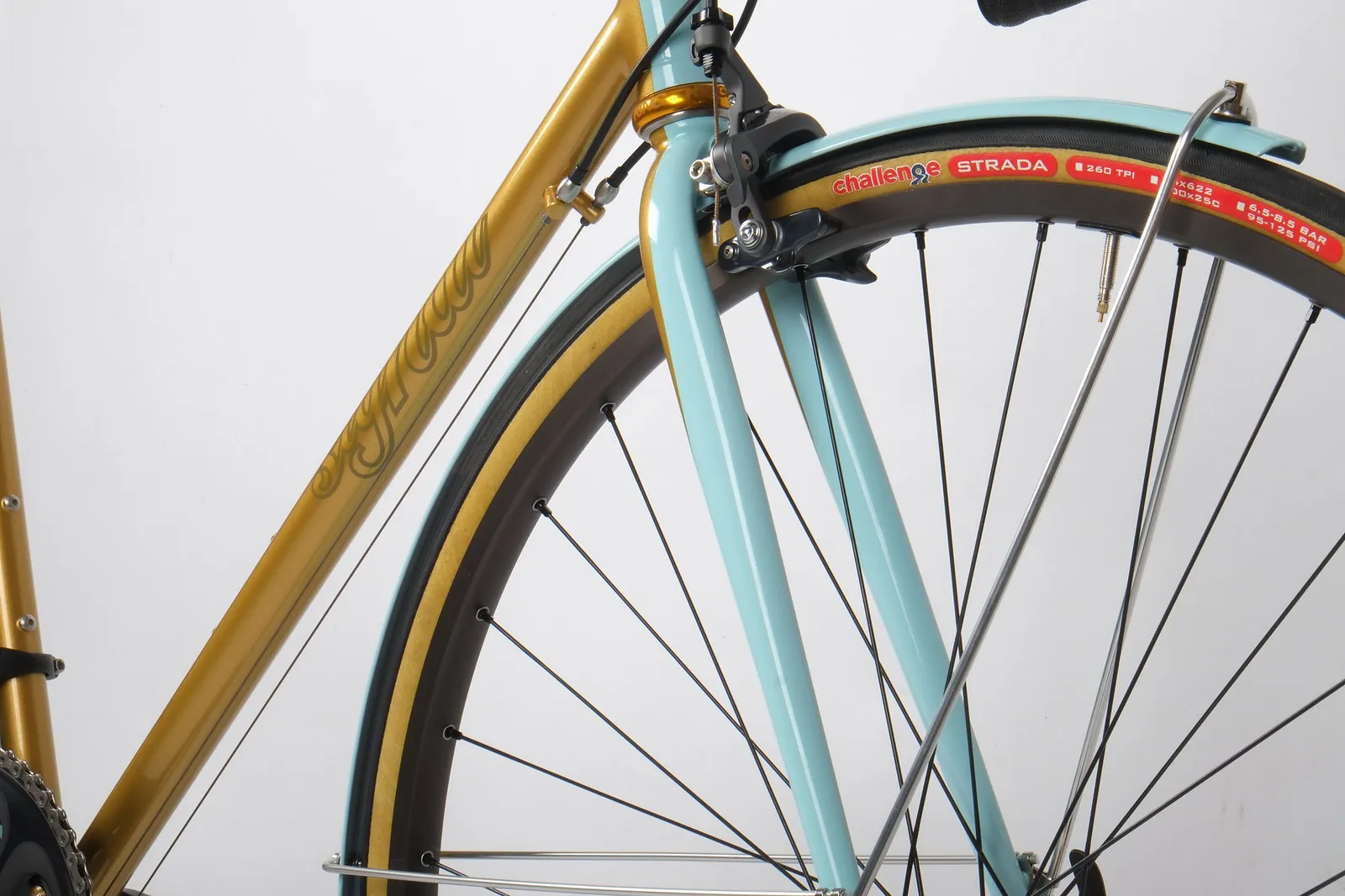Studio shot, front wheel detail